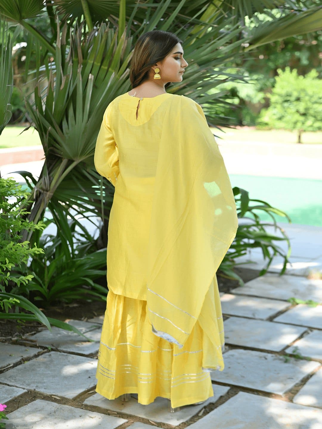 Yellow Hand Chikan Work Kurta Set - Charkha TalesYellow Hand Chikan Work Kurta Set
