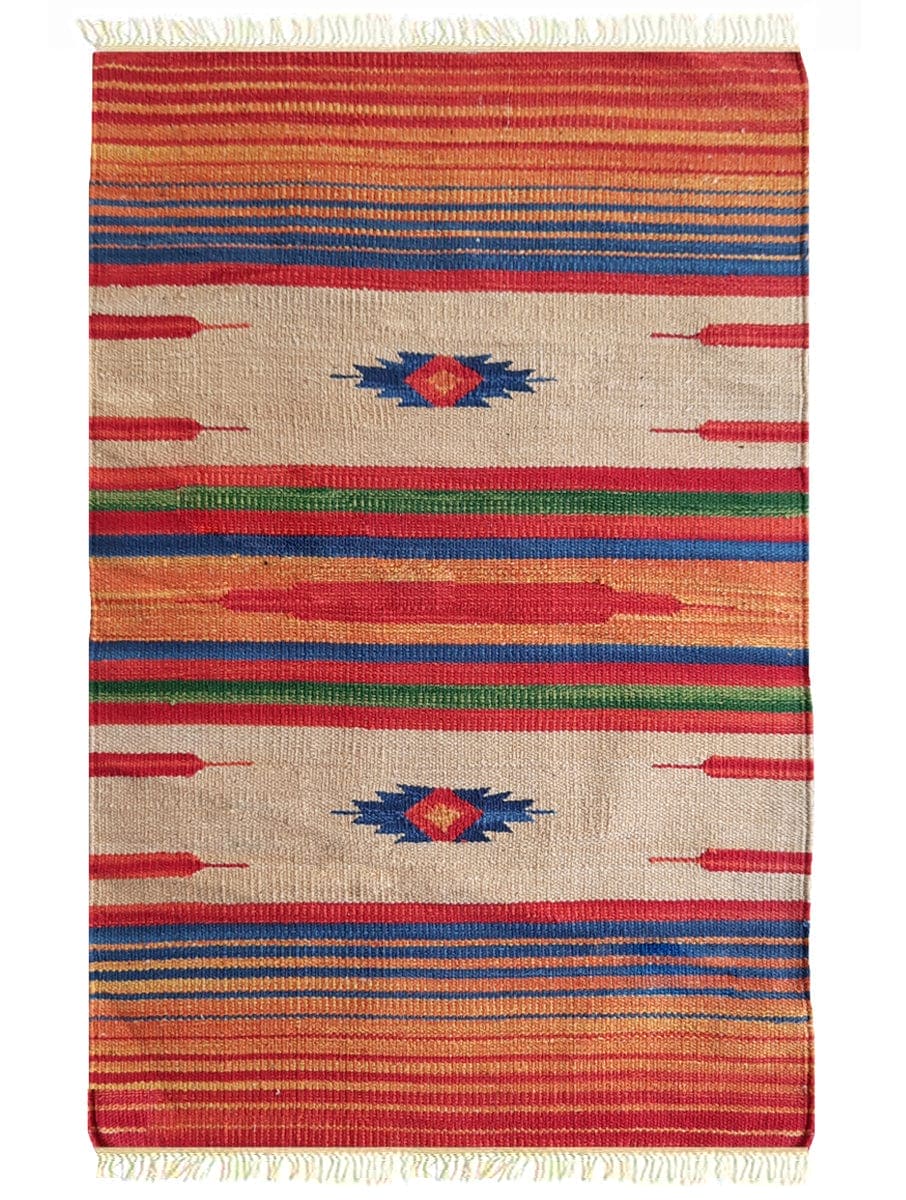 Yellow Kilim Rug - Charkha TalesYellow Kilim Rug