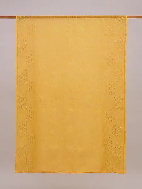 Yellow Mukaish Kota Dupatta - Charkha TalesYellow Mukaish Kota Dupatta