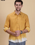 Yellow Ombre Dyed Casual Shirt - Charkha TalesYellow Ombre Dyed Casual Shirt