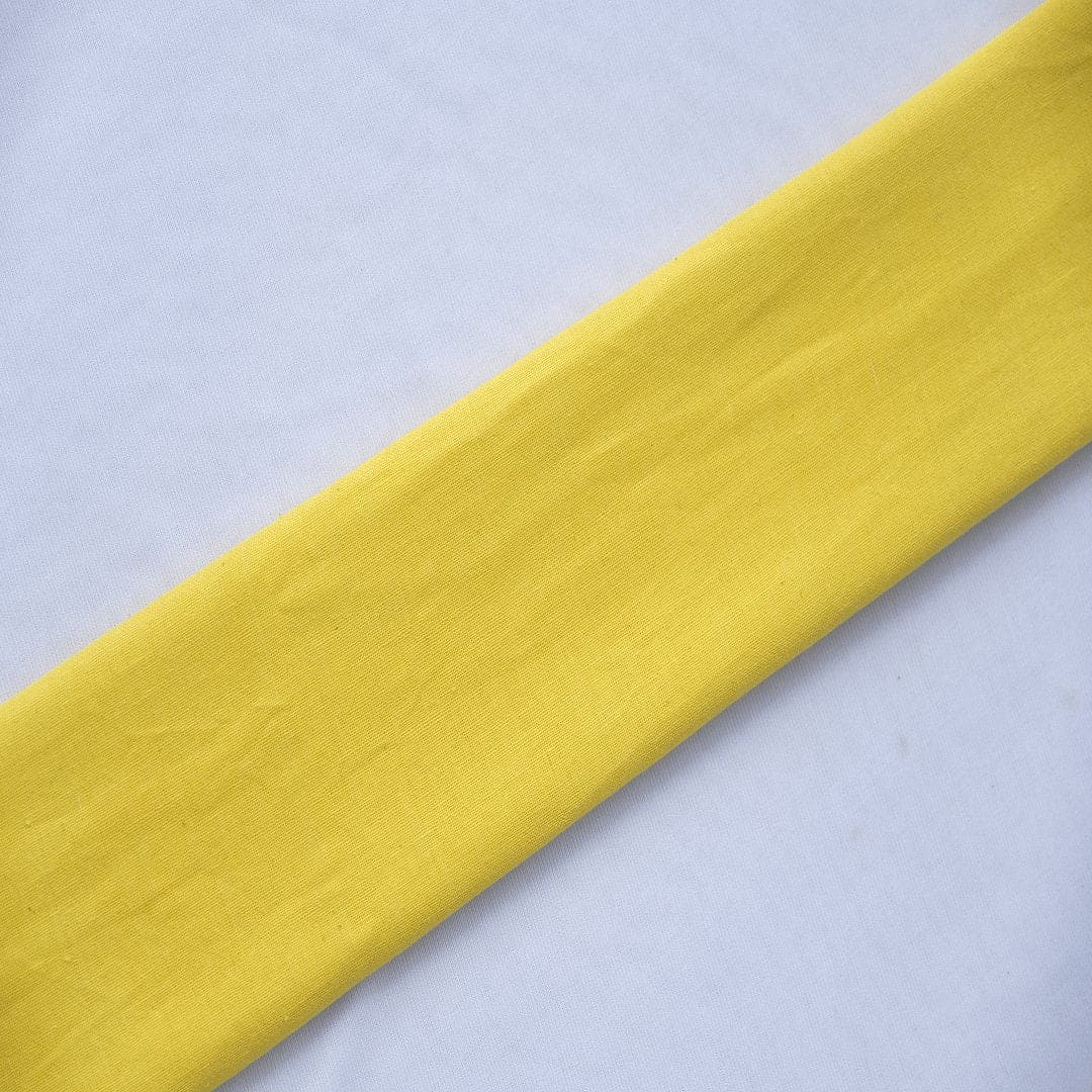 Yellow Pure Cotton Fabric - Charkha TalesYellow Pure Cotton Fabric