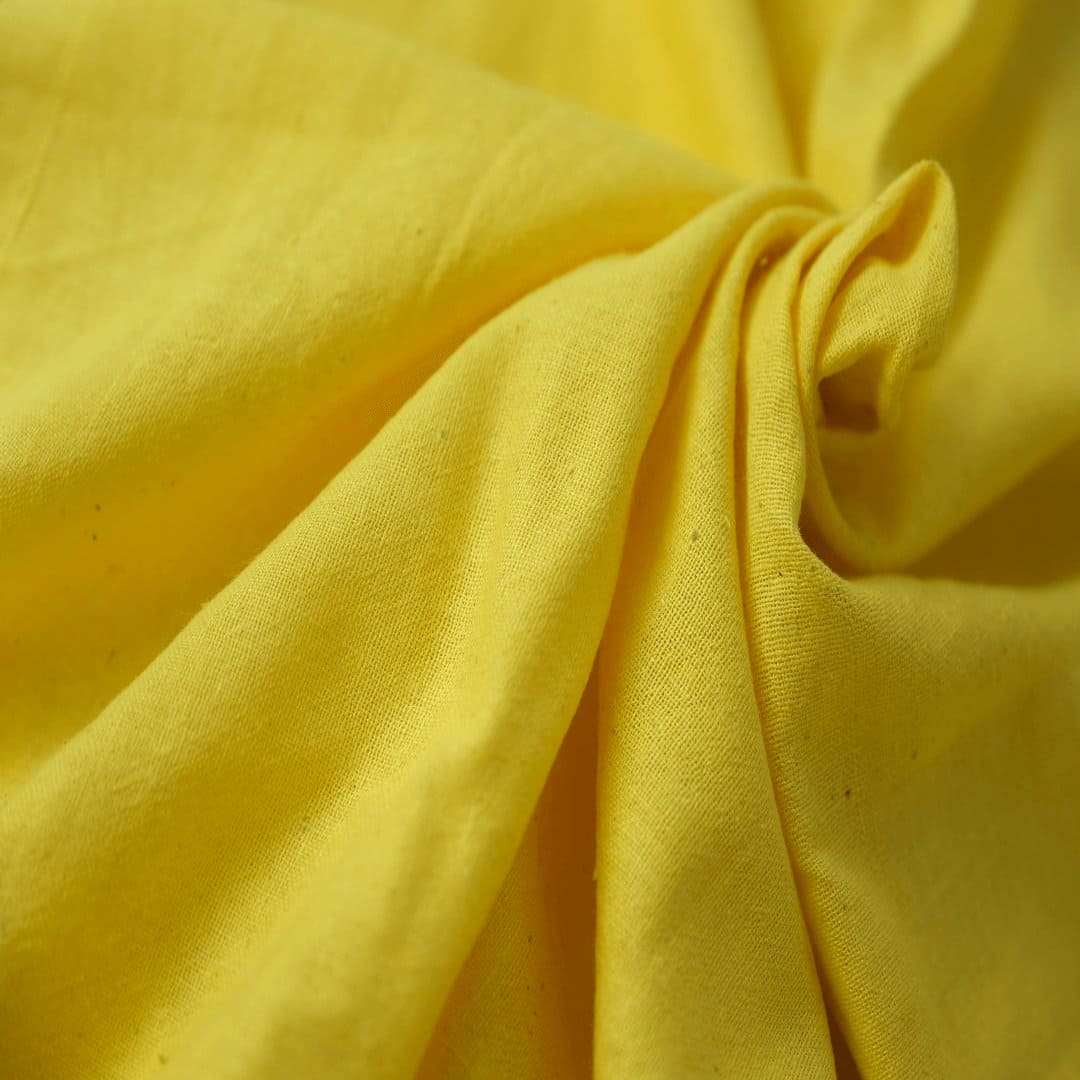 Yellow Pure Cotton Fabric - Charkha TalesYellow Pure Cotton Fabric