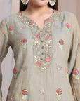 Gota & Patch Work Kurta With Lehenga and Dupatta - Light Green