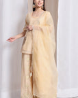 Women Zradozi Work Lahnga Kurta Set - Off-White