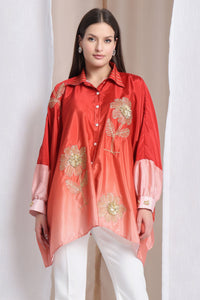 Gota Work Dual Shade Antifit Shirt - Rust Orange