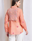 Women  Chikankari Shirt - Peach