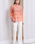 Women  Chikankari Shirt - Peach