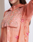 Women  Chikankari Shirt - Peach