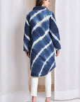 Quilted Winted Long Coat - Blue