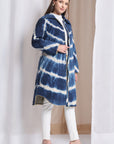 Quilted Winted Long Coat - Blue