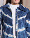 Quilted Winted Long Coat - Blue