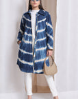 Quilted Winted Long Coat - Blue