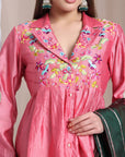 Women Parsi Top - Pink