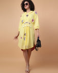 Yellow Mirror Work Dress