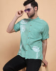 Turquoise Tie & Dye Men Shirt