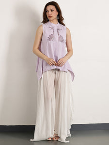 Women Gotta Work Checks Top Set  - Light Purple