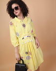 Yellow Mirror Work Dress