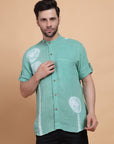 Turquoise Tie & Dye Men Shirt