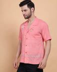 Pink Mirror Work Men Shirt