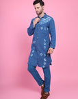 Blue Tie & Dye Men Kurta Set