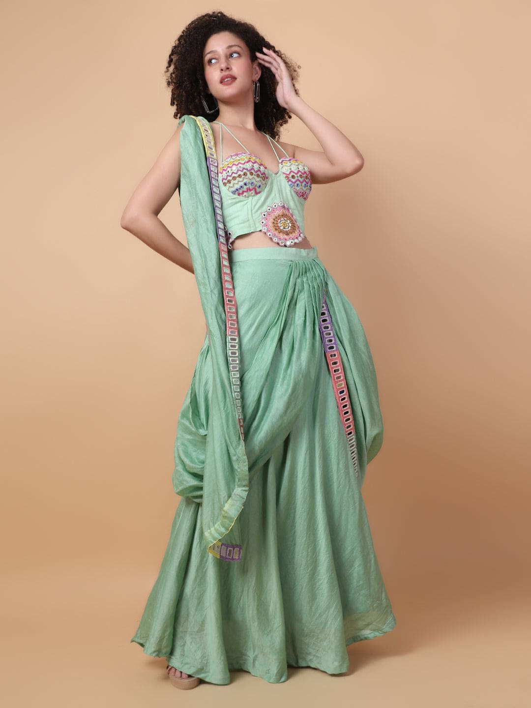 Mirror Work Embroidery Sarees Online