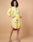 Yellow Mirror Work Dress