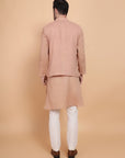 Beige Mirror Work Kurta Set