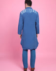 Blue Tie & Dye Men Kurta Set