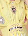 Yellow Mirror Work Dress