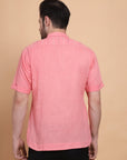 Pink Mirror Work Men Shirt