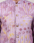 Light Purple ChikanKari Silk  Kurta Set