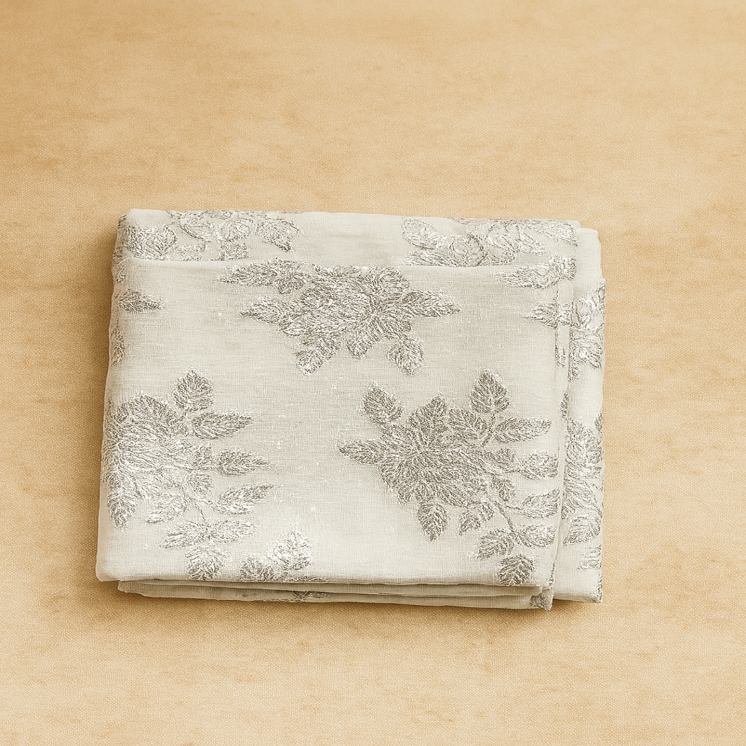 COTTON LUREX FABRIC - OFF WHITE