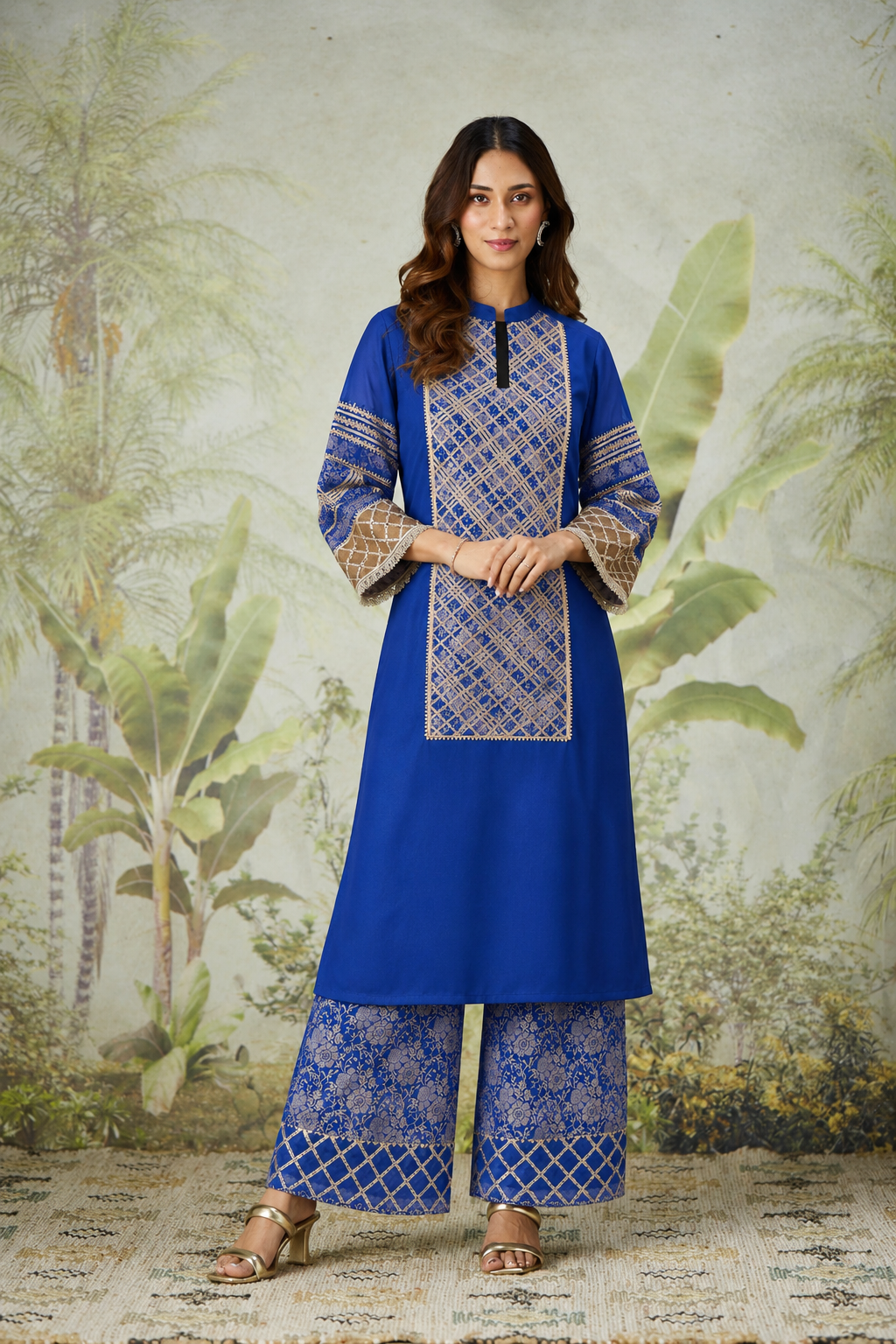 Blue Gotta  Banarasi kurta set