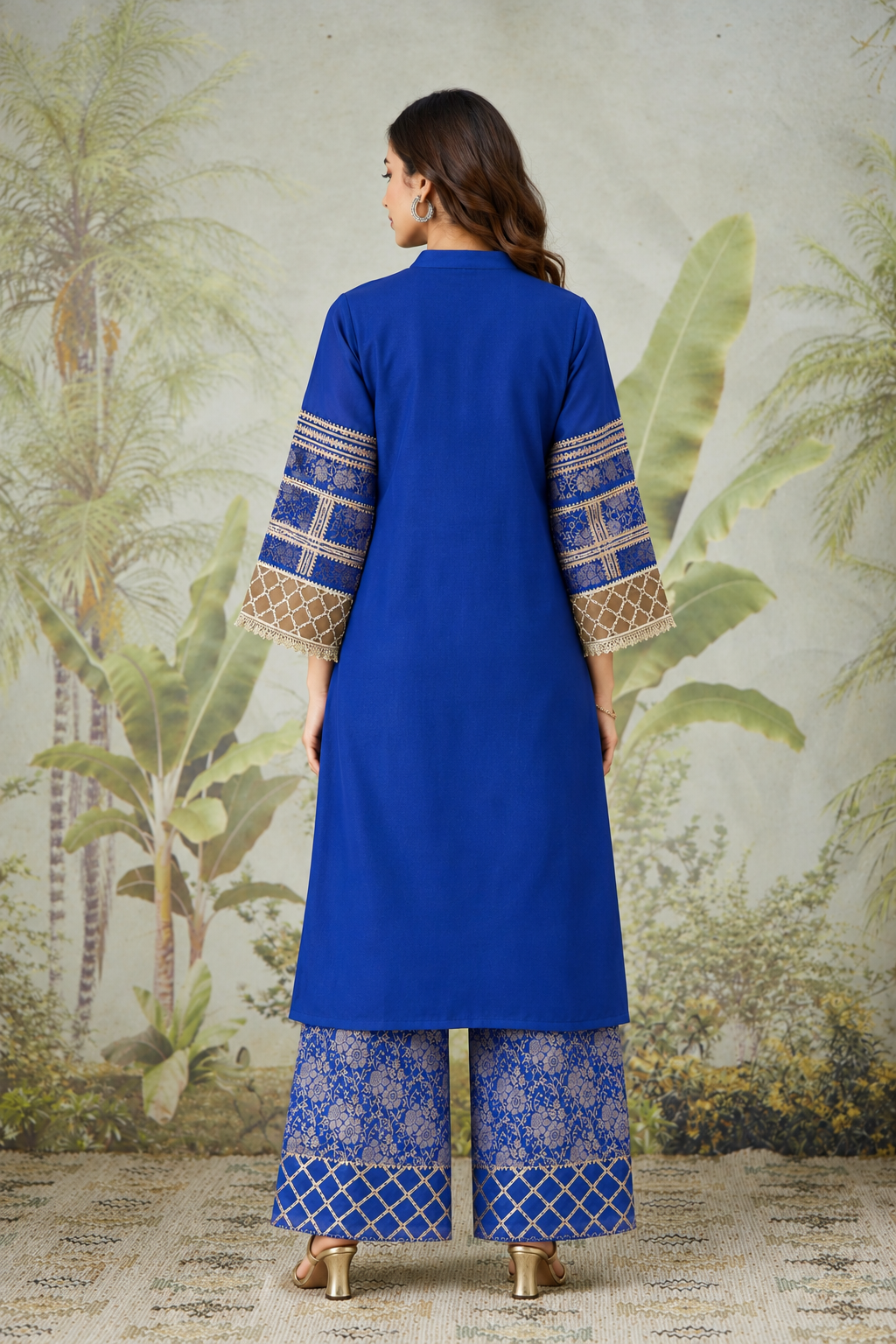 Blue Gotta  Banarasi kurta set