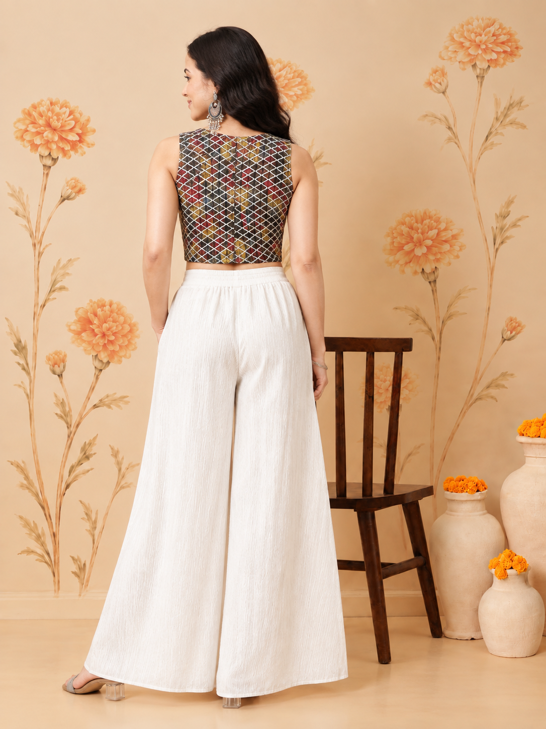 Multicolor Gotta Banarasi Co-ord set