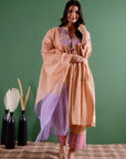 Beige Mirror Work Kurta Set