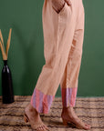 Beige Mirror Work Kurta Set