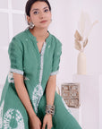 Green Tie-Dye Women Dress