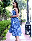 Blue Clamp Dyed Cotton Dress