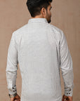 White Stripes Hand Block Cotton Men Shirt