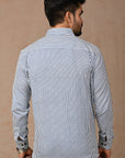 Light Blue Hand Block Cotton Men Shirt