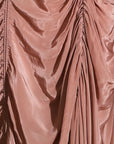 Brown Circular Cape with Crepe Skirt