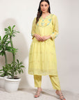 Yellow Chikankari Women Kurta Set