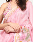 Light Pink Embroidered Saree