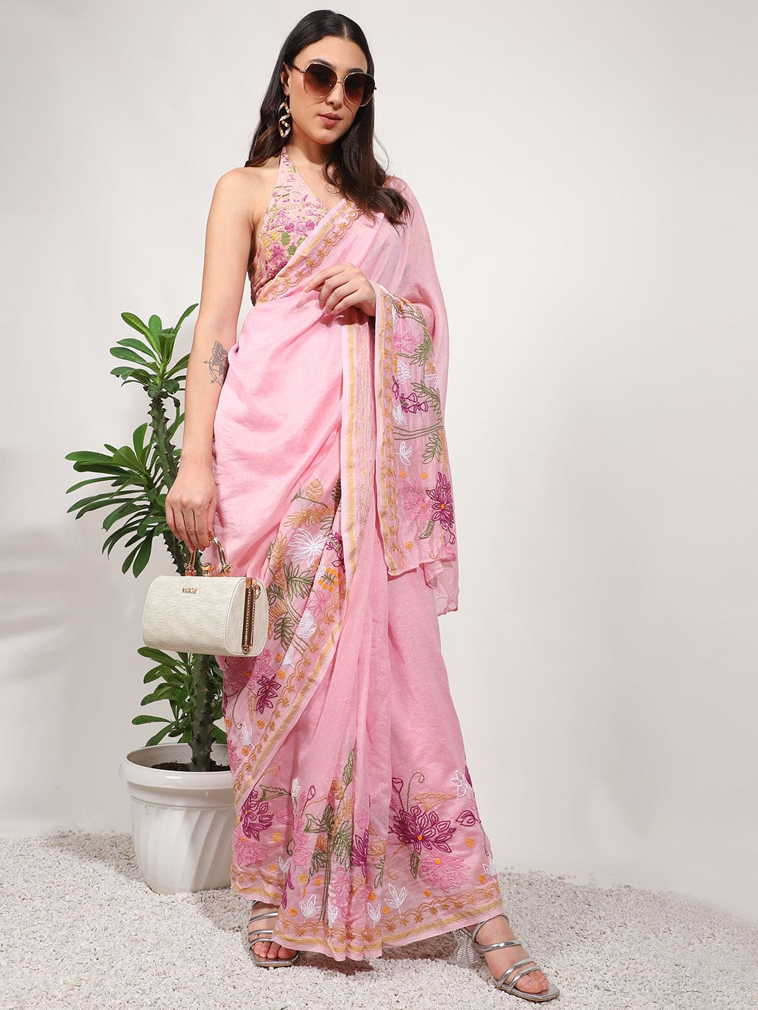 Pink Color Sarees