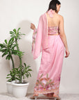 Women Pink Embroidered Silk Saree