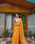 Orange Chanderi Silk Saree