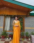 Orange Chanderi Silk Saree