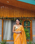 Orange Chanderi Silk Saree