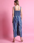 Blue Indigo Block Print Jumpsuit